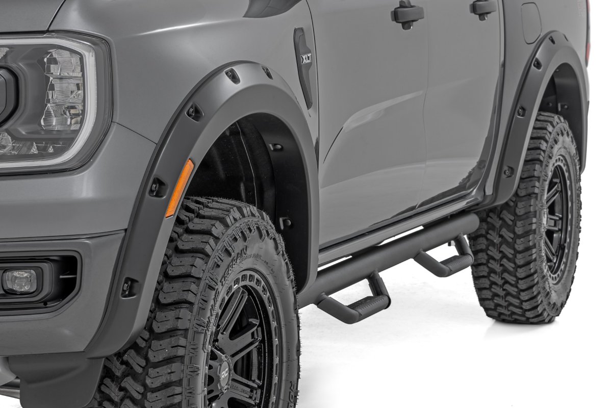 Ford Ranger Pocket Fender Flares - Rough Country - E7 Velocity Blue - '24-'26